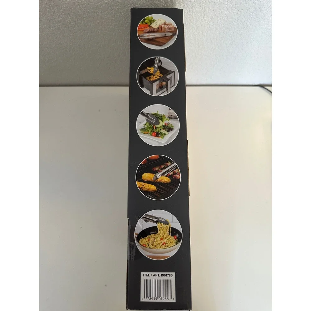 PrepWorks Silver Silicone Heads-Up Cooking Tongs Set 5 Piece